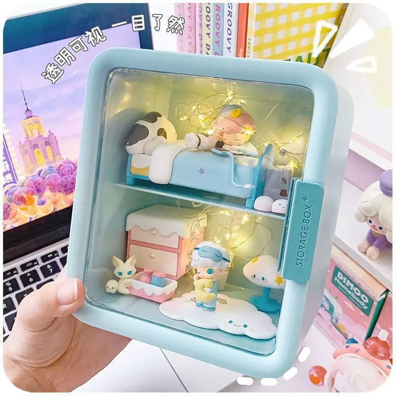 Blind Box Villa Display Box Figur Landschaft Durchsichtige Kunststoff Display Box Bubble Mart Lego Puppe Niedliche Figur Display Box