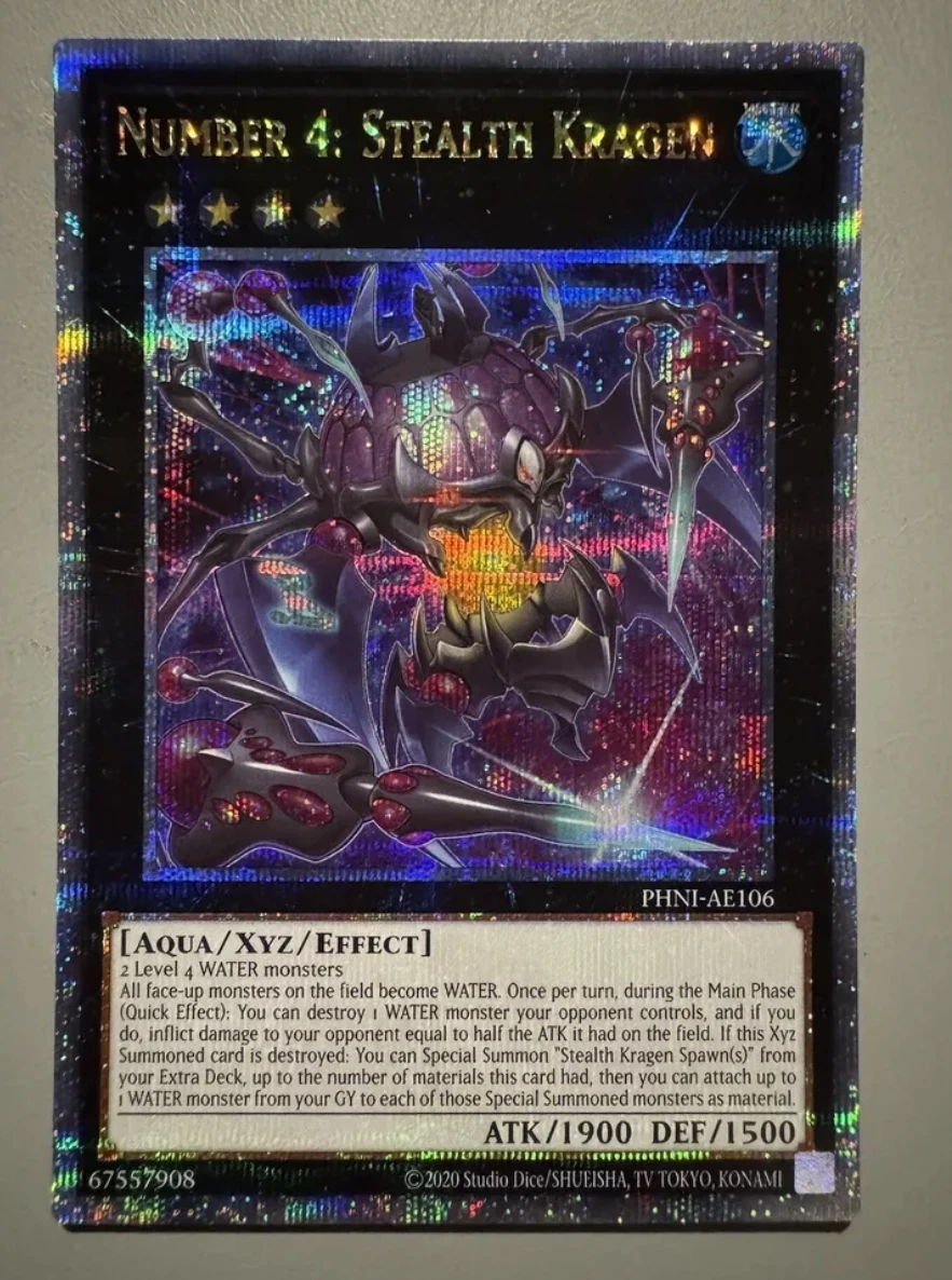 

Yugioh KONAMI PHNI-AE106 Number 4: Stealth Kragen 25th Quarter Century Secret Rare Asian English Collection Mint Card