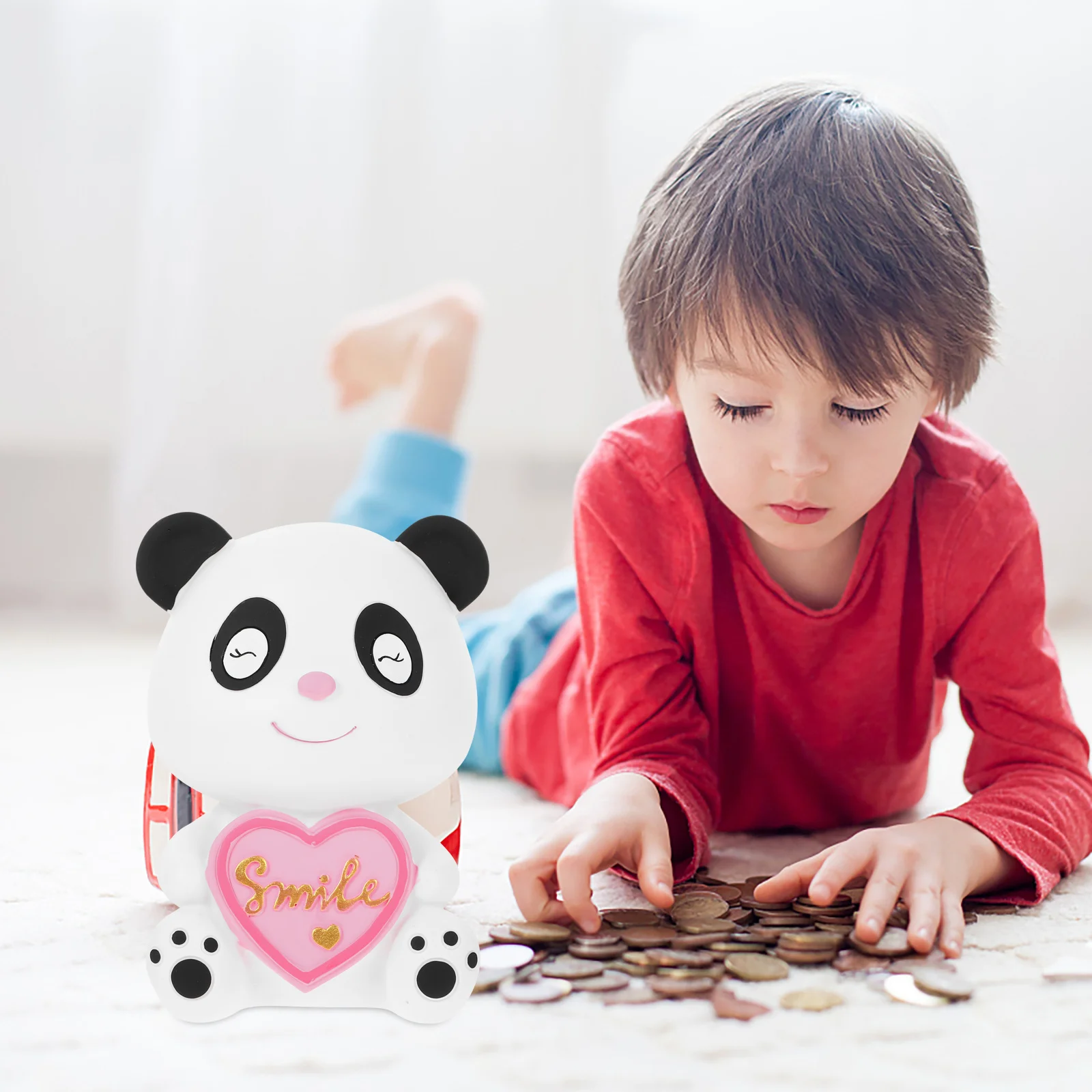 

Creative Panda Coin Bank Lovely Money Jar for Home Office Desktop Anti-Fall Saving Container Gift for Birthday New Year