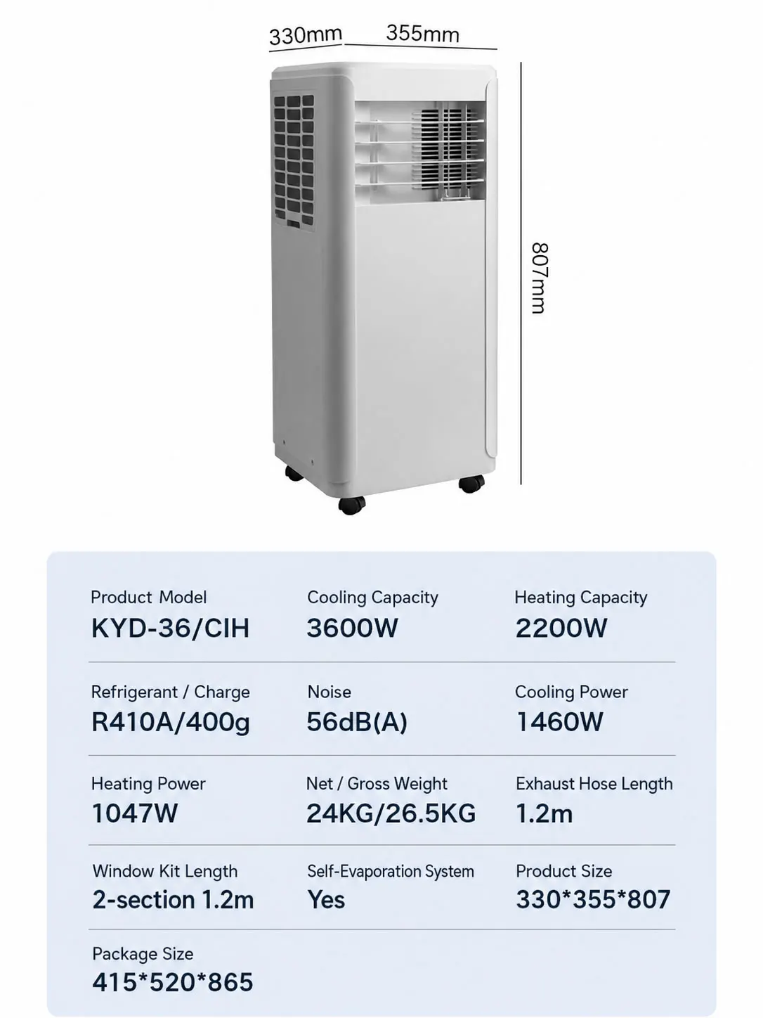 Wholesale Home High Quality Customization Electric Cooling Remote Control Quiet Design Portable Air Conditioner