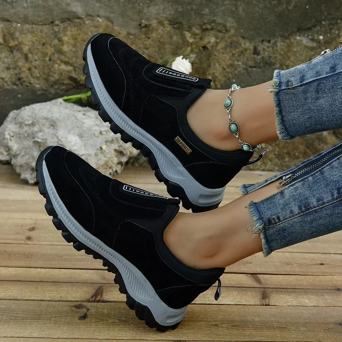 Autumn Couple's Causal Walking Shoes New Shallow Light Slip on Platform Shoes for Men Outdoor Low Top Women's Low Top Sneakers