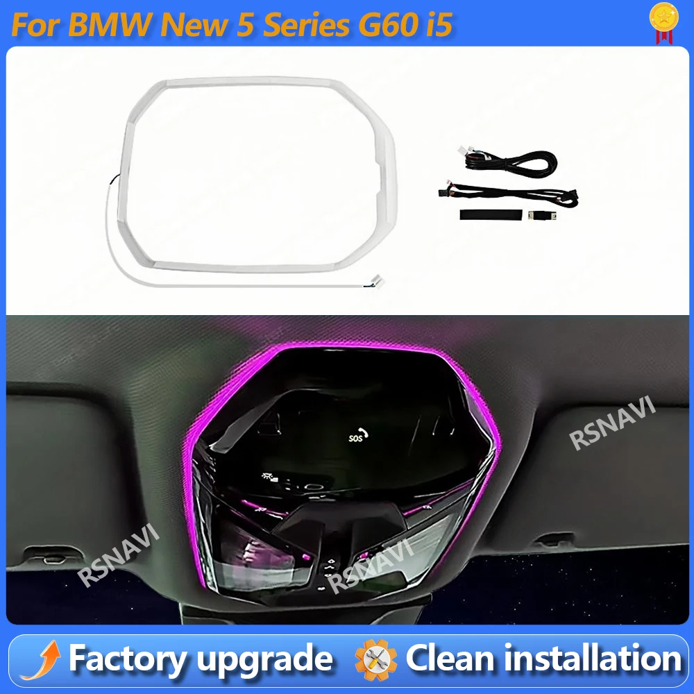 

11 Colors LED Skylight Reading Atmosphere Lamp For BMW 5 Series i5 G60 G68 Mouldings Decorative Strips Car Interior Accesories