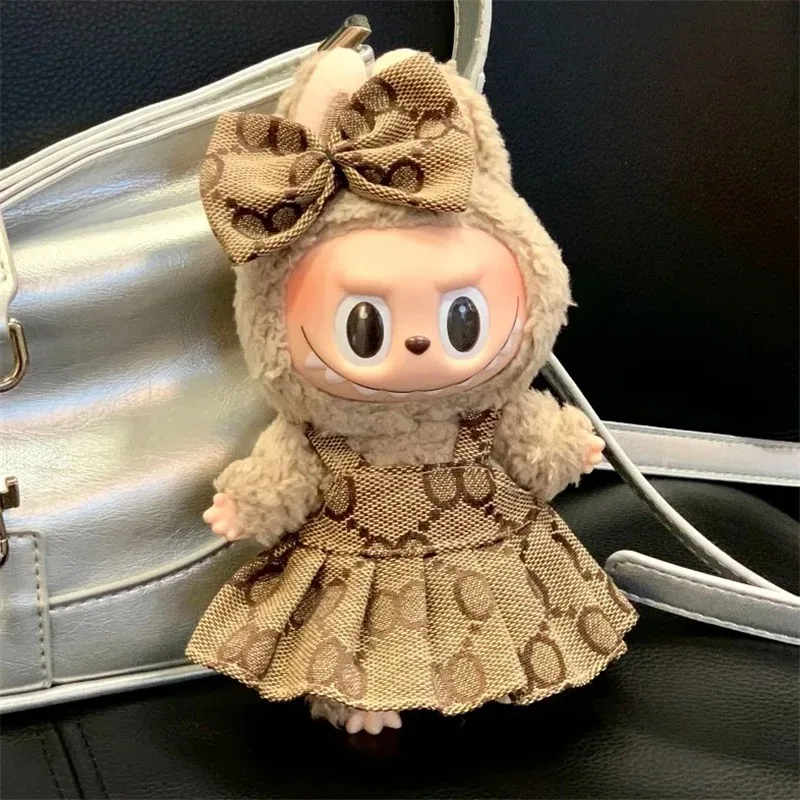 ชุดเสื้อผ้าหรูหราสไตล์เรโทรสำหรับตุ๊กตา Labubu ประกอบด้วยกางเกงเอี๊ยม กระเป๋าสะพาย รองเท้า ชุด V1 V2 V3 อุปกรณ์เสริมสำหรับงานปาร์ตี้ ของขวัญ