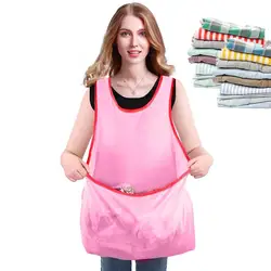 Sleeveless Laundry Apron Women Gifts Portable Cross design Comfortable Drying Clothes Organizer Waterproof Bib