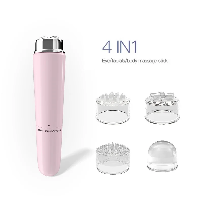 Mini Portable 4 Head Electric Eye Massager Facial Massage Device Pen Facials Great Vibration Lift Face Massage Stick Hot