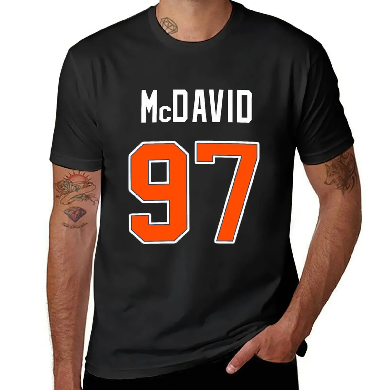 Kawaii Clothes Anime Mens Graphic T-shirts Big and Tall McDavid Jersey T-Shirt Graphic Oversized Men Clothing Summer Funny Style