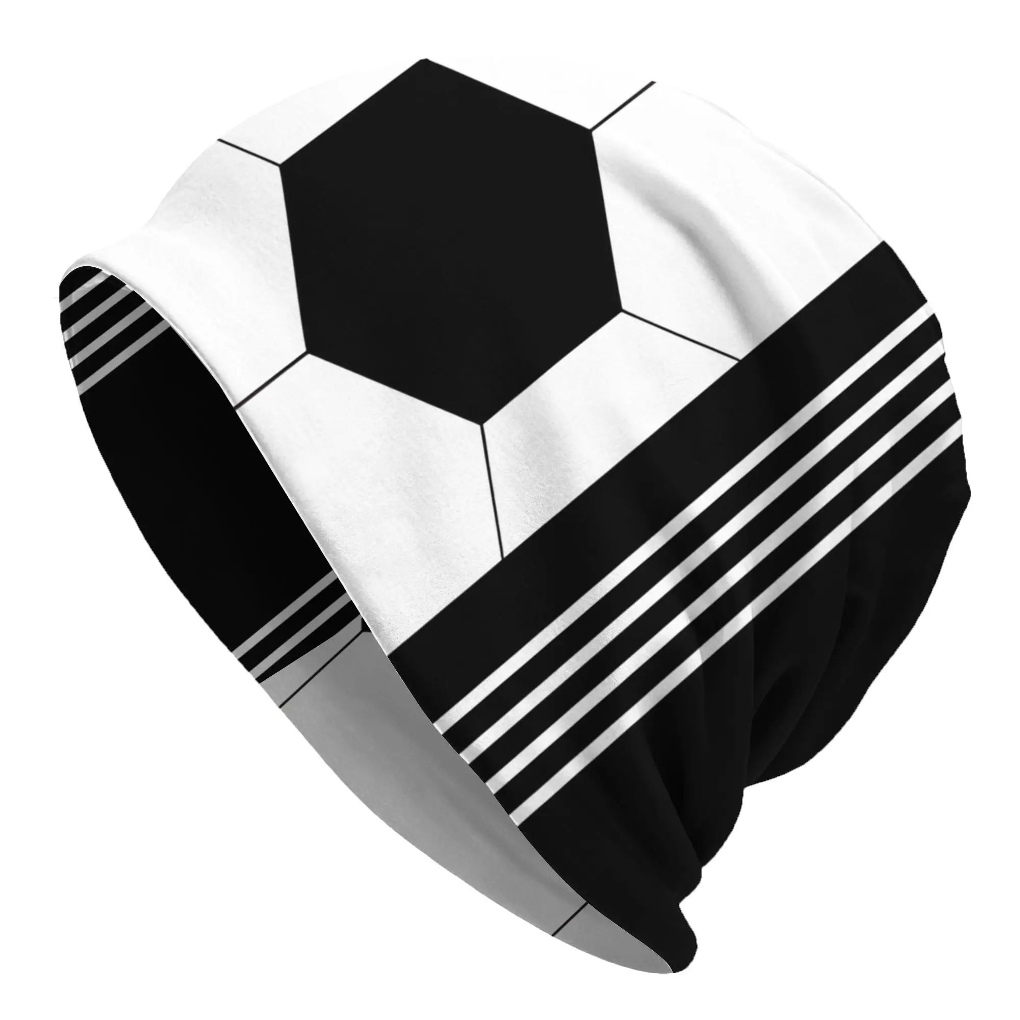 Generic Soccer Fan Football Supporter Stripe Goal Cheering Patterned Lightweight Hat Beanie, Comfortable Polyester Cycling