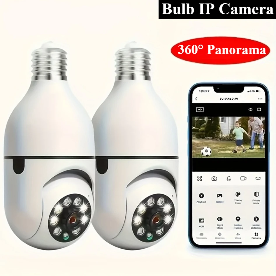 

Bulb Camera Security Wifi Color Night Vision Motion Detection Home Cam 2-way Audio Remote Monitor Indoor Wireless Camera 360 PTZ