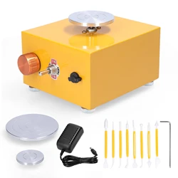 DIY Clay Tool Ceramic Machine with Tray for Ceramic Work Mini Pottery Wheel Ceramic Turntable Portable Electric Pottery Machine