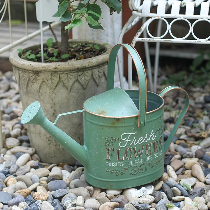 Wrought iron watering kettle Long mouth watering pot Household high value succulent watering kettle Gardening tools Large capaci
