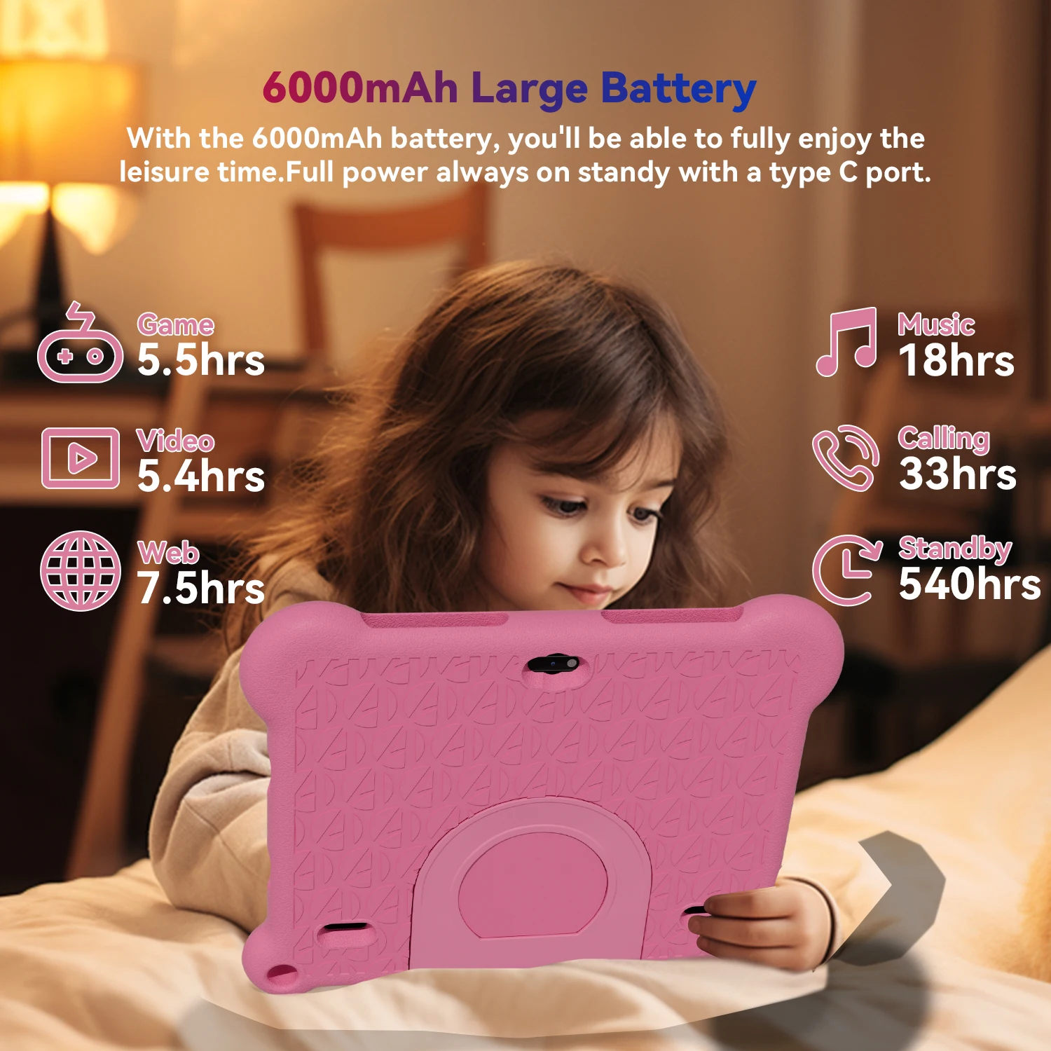 تابلت Adreamer Kid 10.1 بوصة Android11 4GB 64GB ثماني النواة للأطفال للأطفال 4G LTE Wifi GPS مع حافظة مقاومة للأطفال 6000mAH