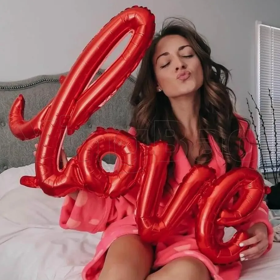 كبير 132 سنتيمتر زهرة الورد مع 108 سنتيمتر رابط الحب احباط بالونات لعيد الحب الزفاف المشاركة الذكرى رومانسية حفلة ديكو #2