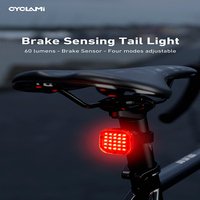 CYCLAMI Bicycle Rear Light Brake Sensing Bike Tail lights IPx6 Waterproof  Type-C Charge Riding Warning Safety Cycling Light