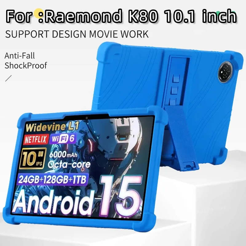 For Raemond K80 Tablet Case 10 inches Tablet Case Shell Shockproof Silicone Tablet Cover Lightweight Kids Friendly