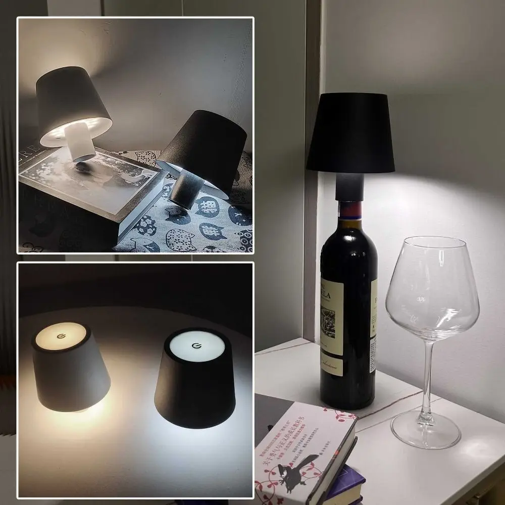 RGB-ademhalingslicht Draadloze flestafellamp LED USB oplaadbare nieuwe draadloze lamp Touch Type-c-interface Wijnflesverlichting