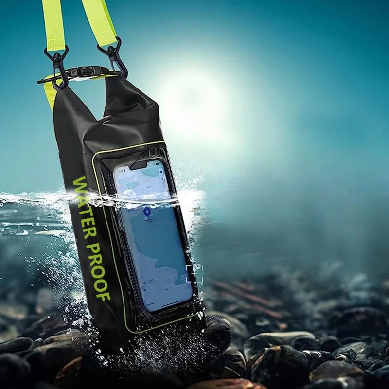 2L حقيبة جافة شاشة تعمل باللمس أكياس مقاومة للماء للرحلات الانجراف تجمع تصفح كاياك حقائب رياضية خارجية معدات التخييم