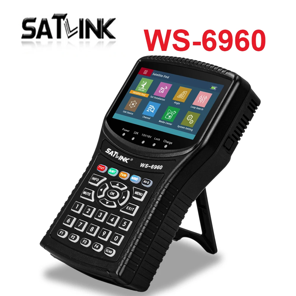 Medidor de Señal Satelital Satlink WS-6960 Compatible con DVB-S/S2/S2X MPEG-2/4 H.265 (10 Bits), Receptor de TV Satelital DVB-S/S2/S2X H