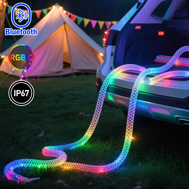 

USB светодиодная нейлоновая лента для плетения, декоративный светильник для автомобиля и Рождества, Хэллоуина, Нового года, уличного праздничного атмосферного праздника