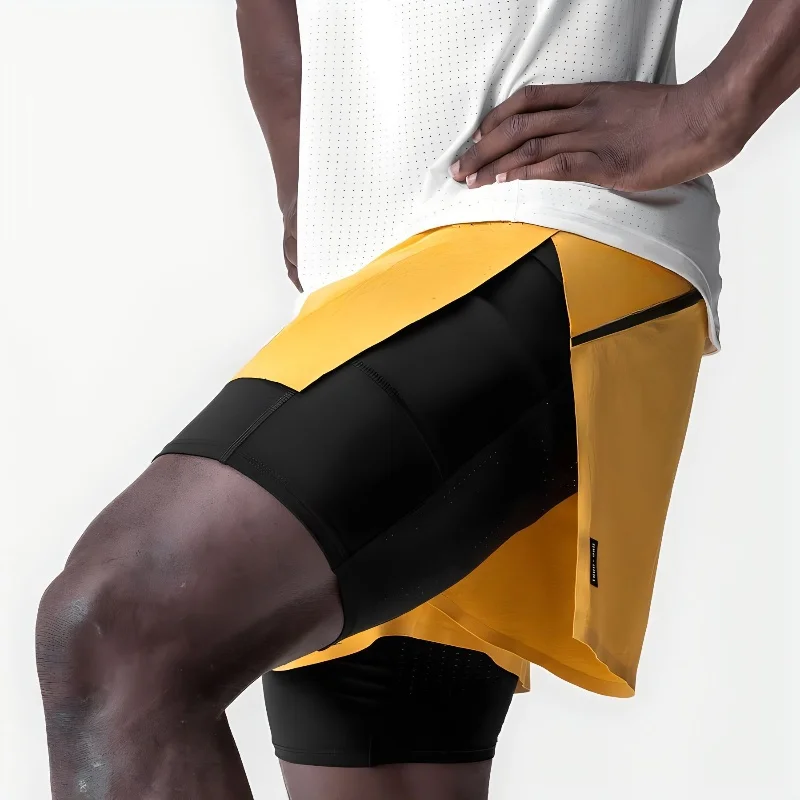 Men's Running Shorts Gym 2 In 1 Sports Shorts Fitness Leisure Workout Breathable Quick Dry Double Layer Training Shorts Men image 4