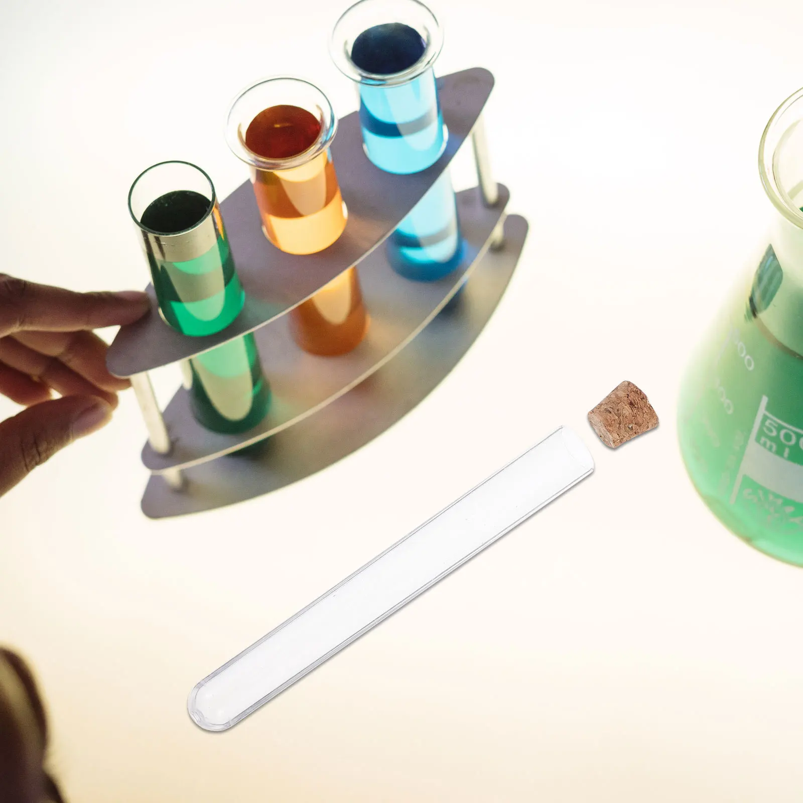 

100Pcs Test Tubes Plastic Tubes with Stoppers Leak Proof Storage Containers for Chemistry Experiments