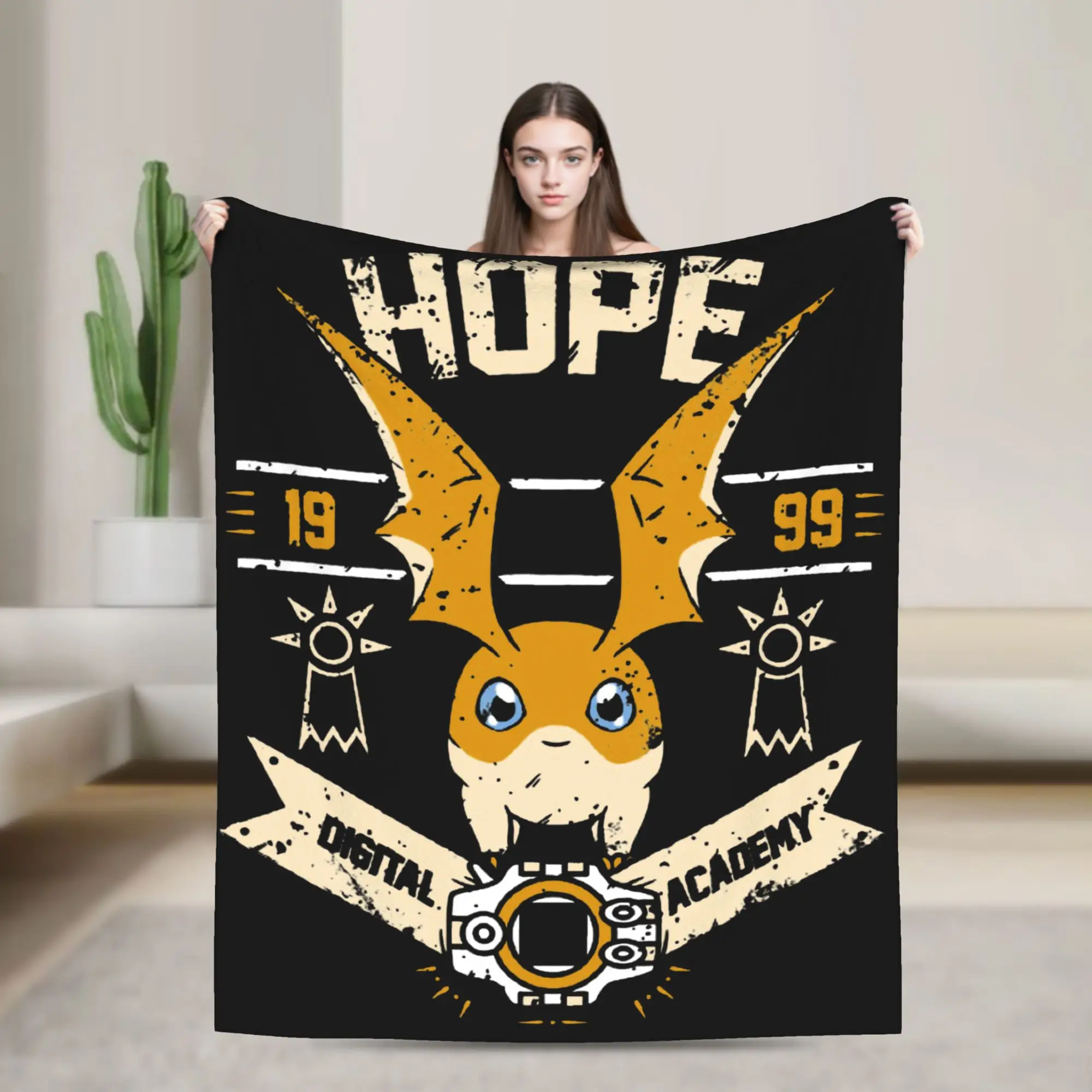 Hope Academy Blanket Digimon Nostalgic Anime Flannel Awesome Breathable Throw Blanket for Bedspread All Season,
