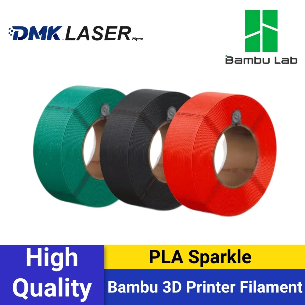 Bambu Lab original PLA Sparkle 3D Printer Filament High Toughness Easy to Print Sparkling Finish RFID-Enabled 1kg with Spool
