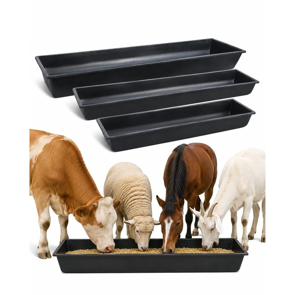 Plastic Livestock Water Trough Horse Trough Livestock Water Troughs 39in / 59in Plastic Goat Feeder Trough Farm Animal