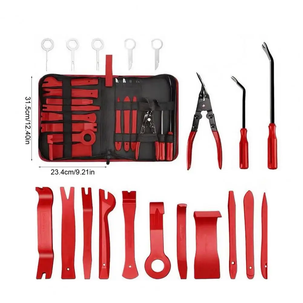19Pcs Trim Removal Tool Set with Pick & Clip Removal Tool, Sticker Scraper Automotive Pry Tool for Car Panel Door Stereo