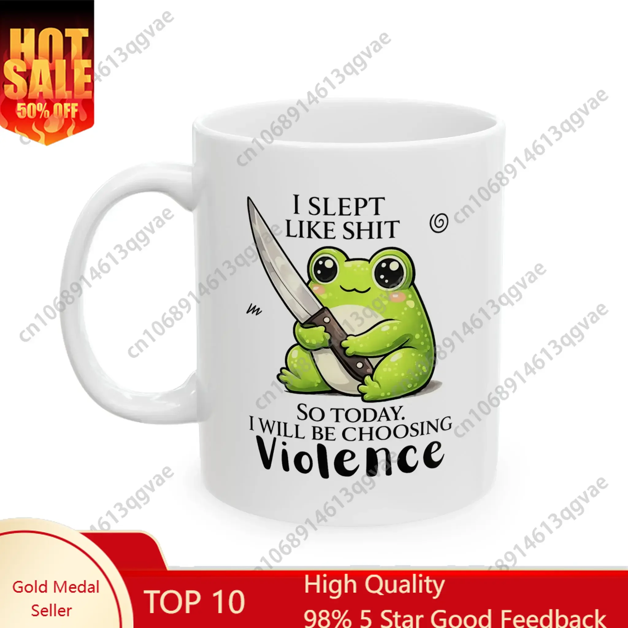 

kawaii Frog with Knife Mug 11 oz