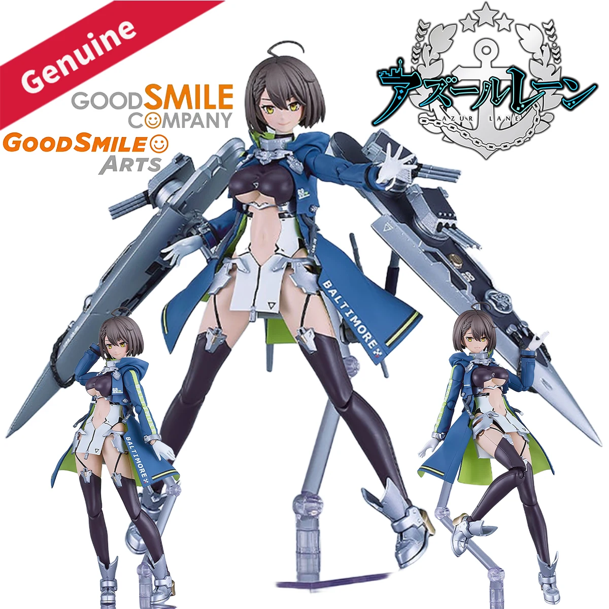 

Original Genuine Good Smile Arts Shanghai Model Kits Plamatea Azur Lane Baltimore H=160mm Assembling Toys Game Character Model