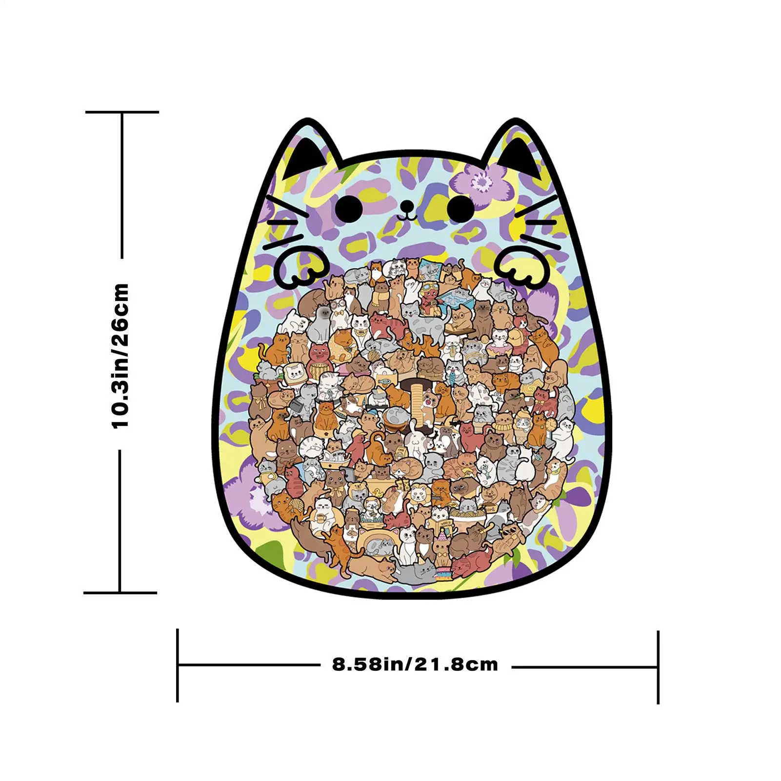 Puzzle in legno per gatti Puzzle da 135 pezzi Giocattolo a forma di animale Interessante puzzle in legno per gatti per adulti Bambini Vacanze di compleanno