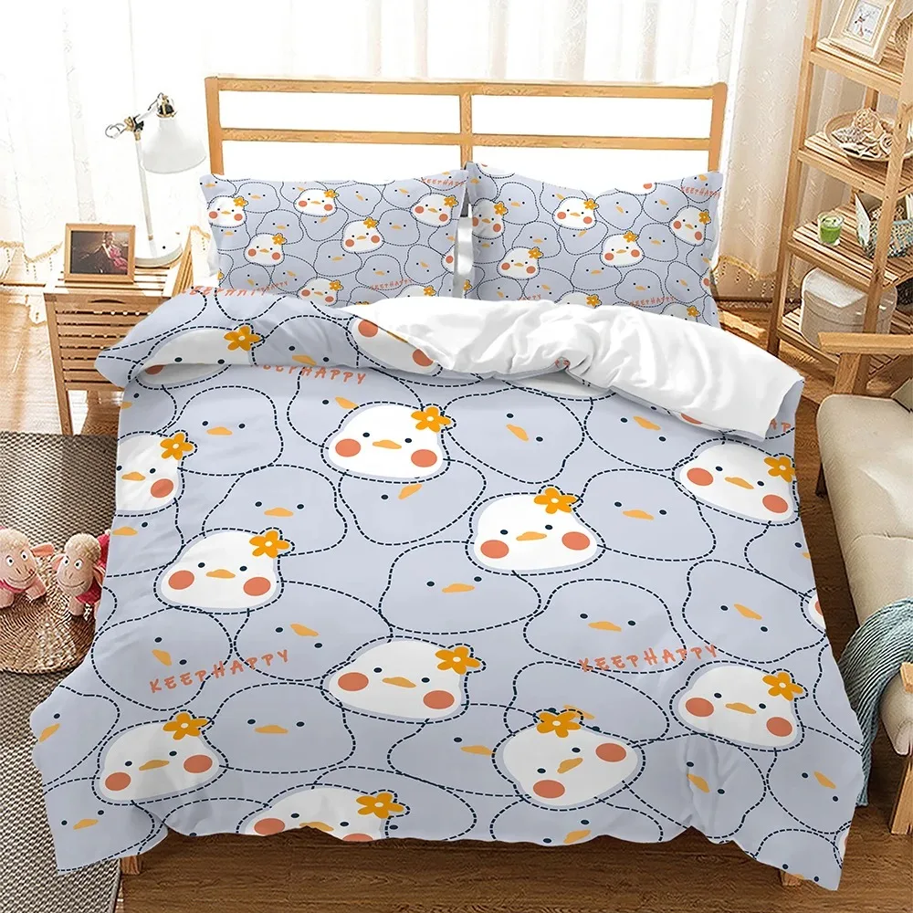 

Cartoon Animals Frog chick Alpaca 3D Duvet Cover Bedding Set Comforter Linen Pillowcases Room Decor Single Double King Queen