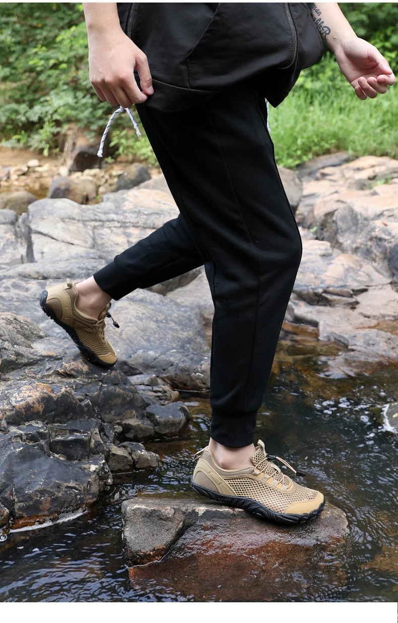 Sommerliche Flusslauf-Schuhe, atmungsaktive, lässige Sportschuhe aus Mesh für Herren, ausgehöhlte Mesh-Outdoor-Bergsteiger- und Wanderschuhe – Detail 11