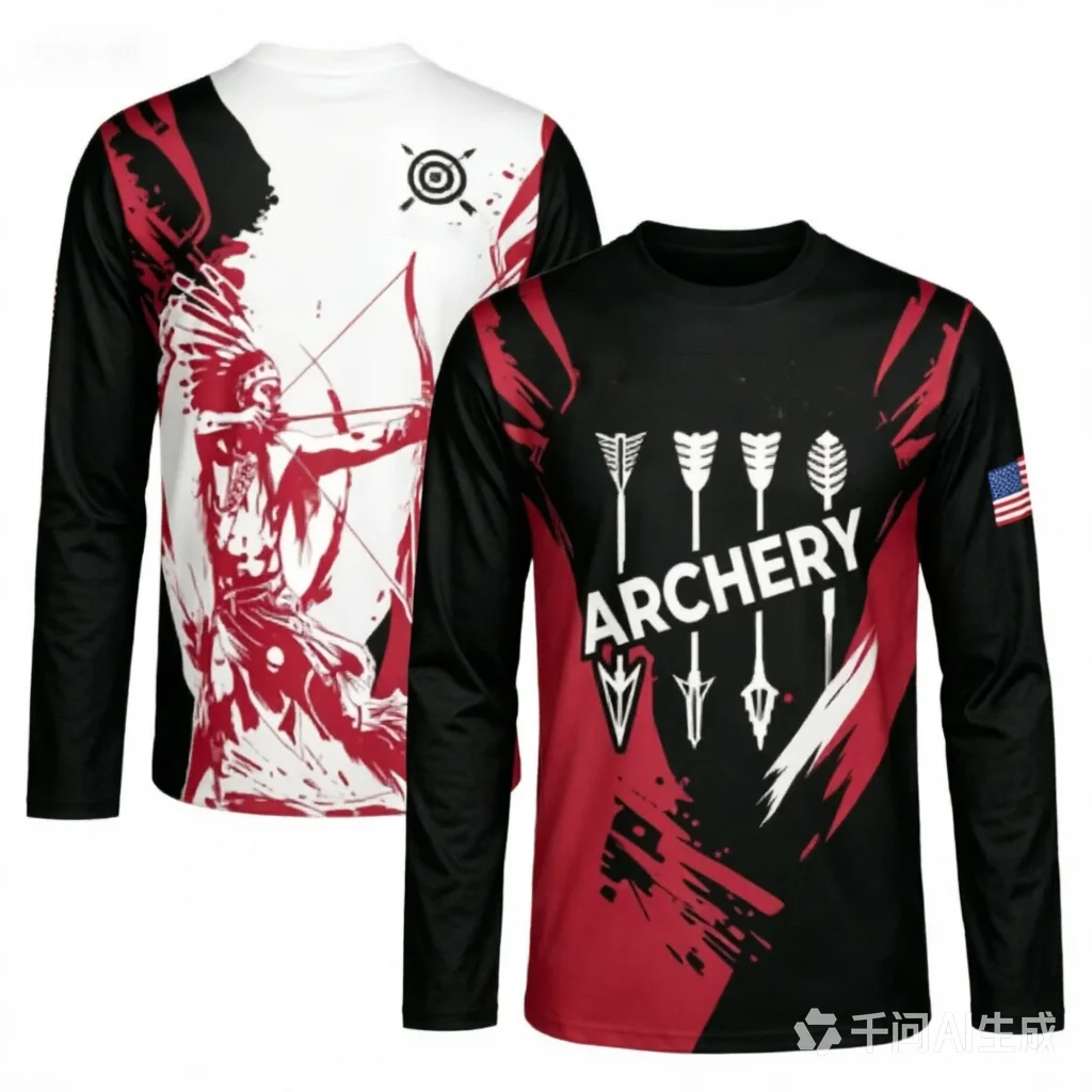 Native Archer Archery Graphic Men T Shirt Vintage Bow Arrow Sports Long Sleeve Casual Hunting Tees