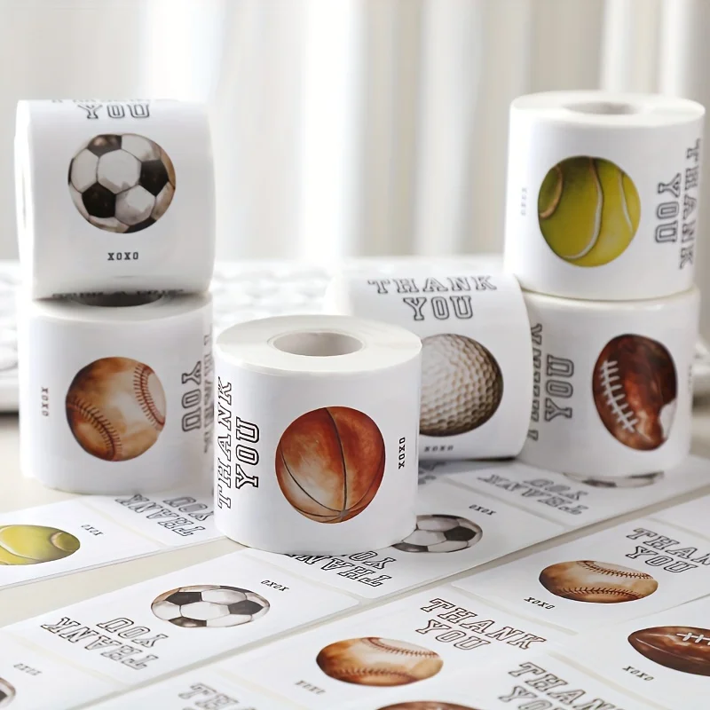 

200 Sheets/Roll Ball Thank You Stickers, Can Be Used for Gift Box Packaging, Item Decoration Handmade, Etc.