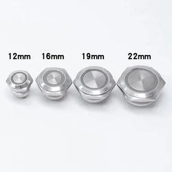 12mm 16mm 19mm 22mm 1A Mini Metal Push Button Switches Ultra Thin Micro Stroke Stainless Steel Short Press Lightly PC 12v 24v 3v