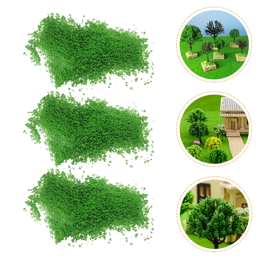 

3 Bags Fake Lawn Material Tree Scene Artificial Moss Powder Layout Decor Scatter Plants Sponge Building Model Flocking