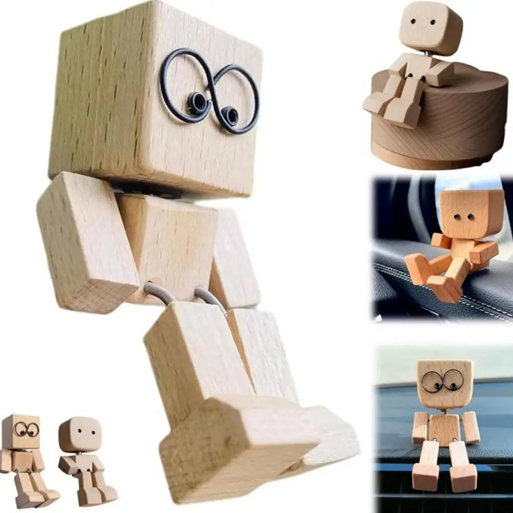 1 مجموعة تمثال خشبي خشب متين ناشر رائحة يرتجف الساقين تمثال خشبي الديكور العد المغناطيسي يتمايل حلية