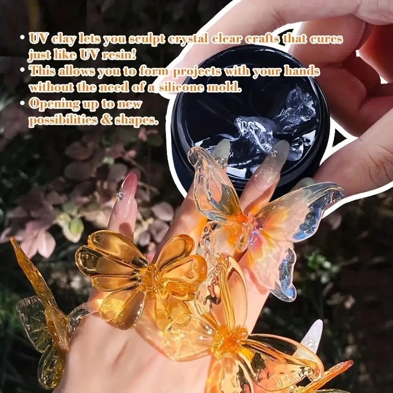 Żywica 3D UV Clay 100g Nietoksyczna do majsterkowania Rzemiosło rzeźbiarskie, do form silikonowych Przezroczysta, Odpowiednia dla wszystkich grup wiekowych. — zdjęcie 4