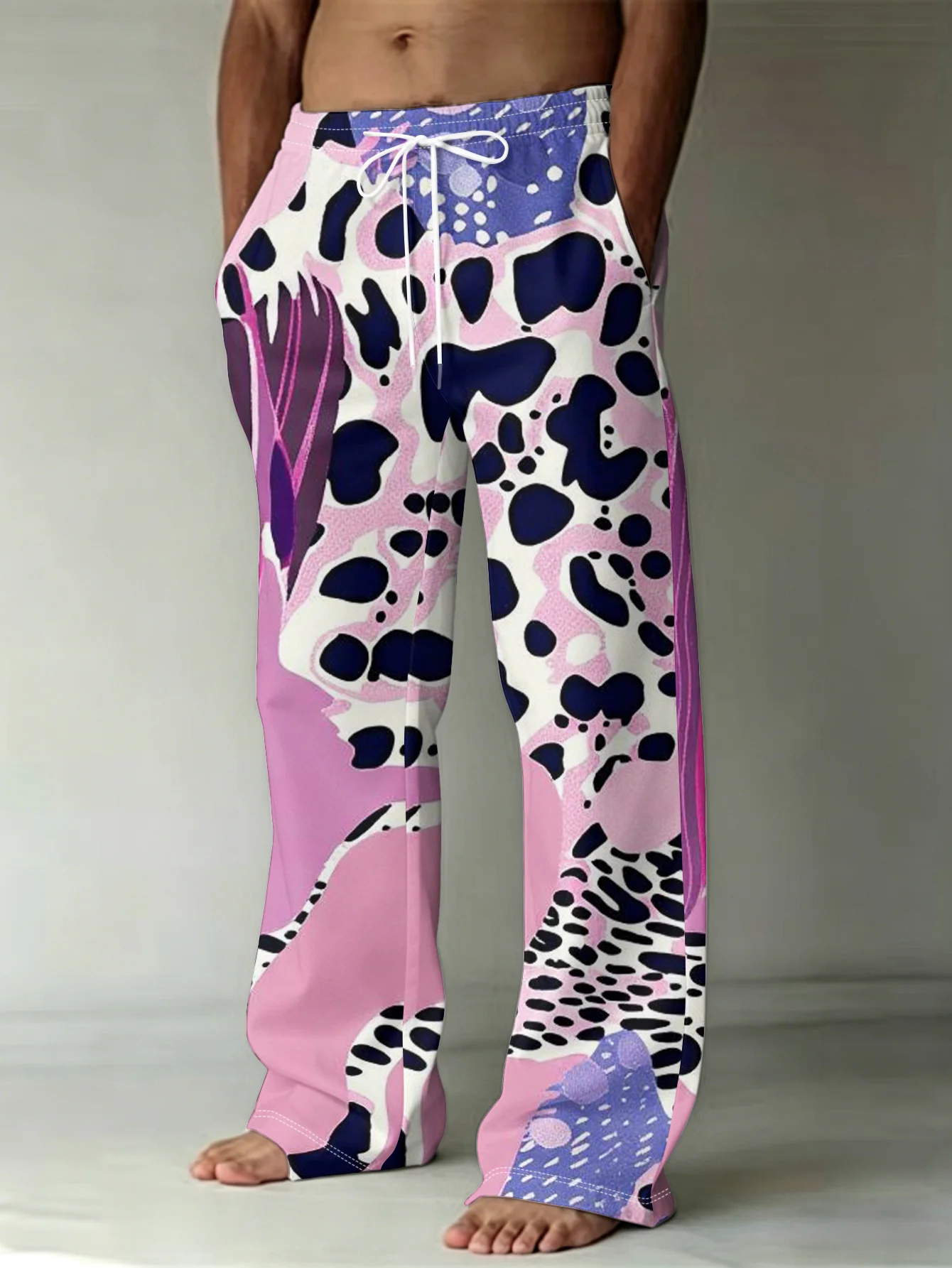 

Hot Selling New Men's Pants with Classic Printed Patterns, Women's 3D Color Series Casual Pants Y2K Street Couple Sports Pants