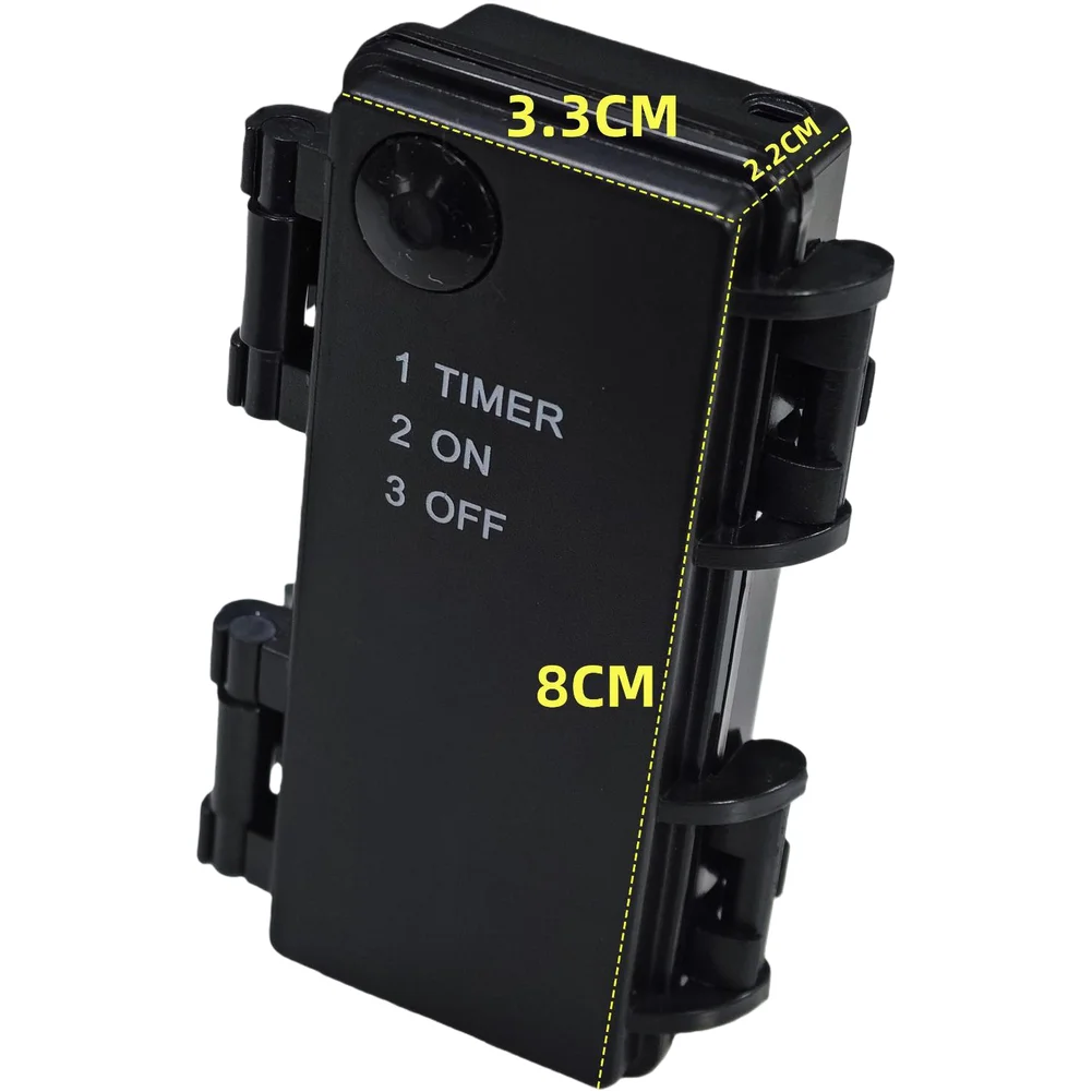 AA Battery Powered 2 Section Waterproof Timer Switch Featuring 3 Adjustable Timing Modes for Indoor For Home Applications