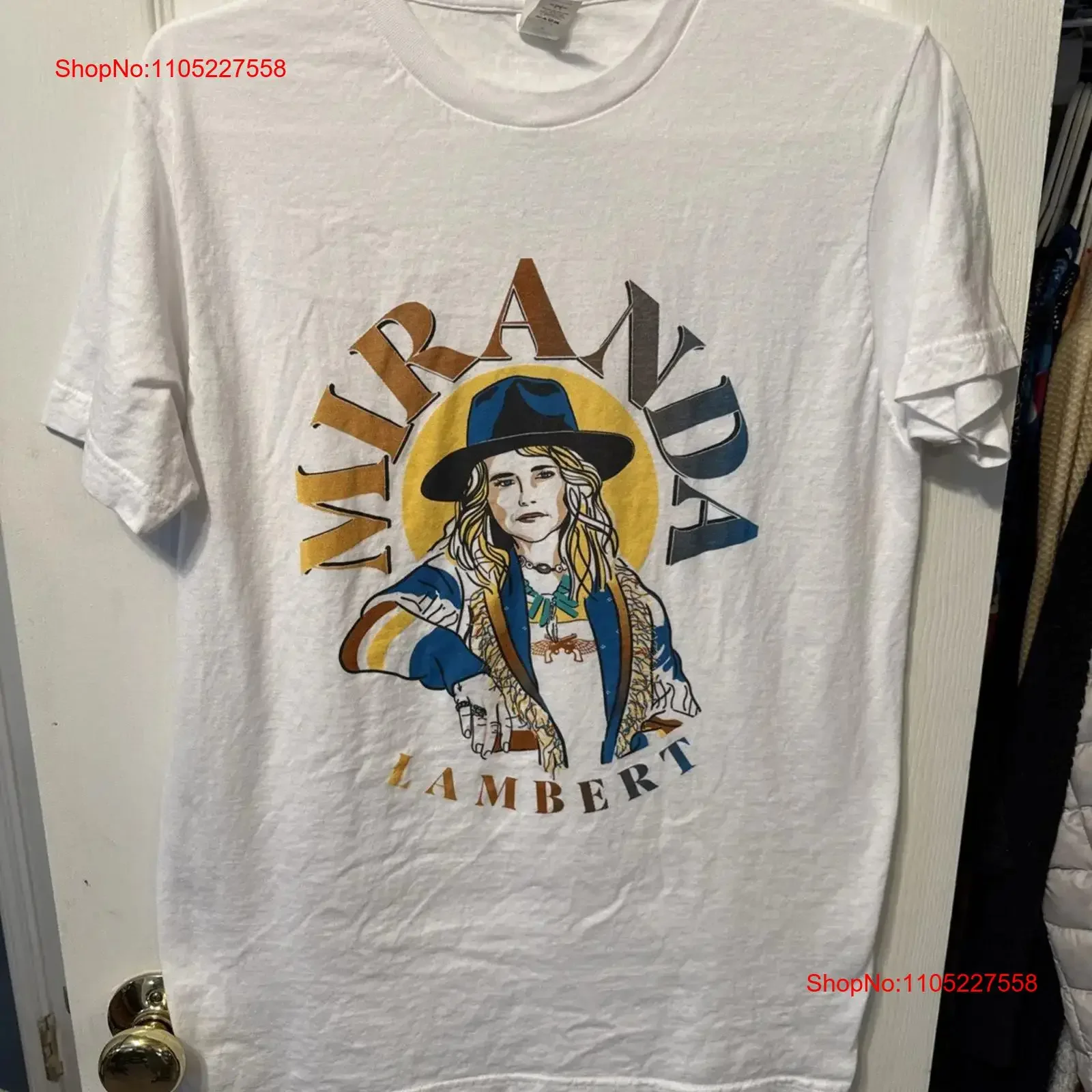 Miranda LamberT T Shirt Ran Fans 2022 Men's White Top Size Medium vintage Washed Casual homme Versatile Top For Everyday Wear
