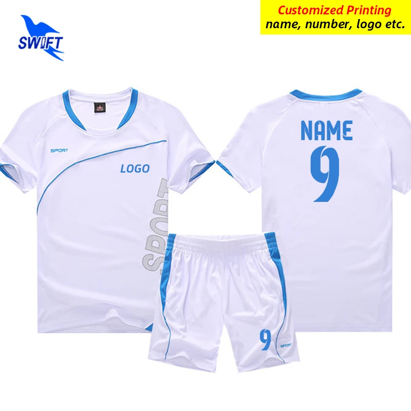 Mens Boys Football Jersey Suit team sport training soccer jersey set kids customize printing LOGO breathable short sleeve kits