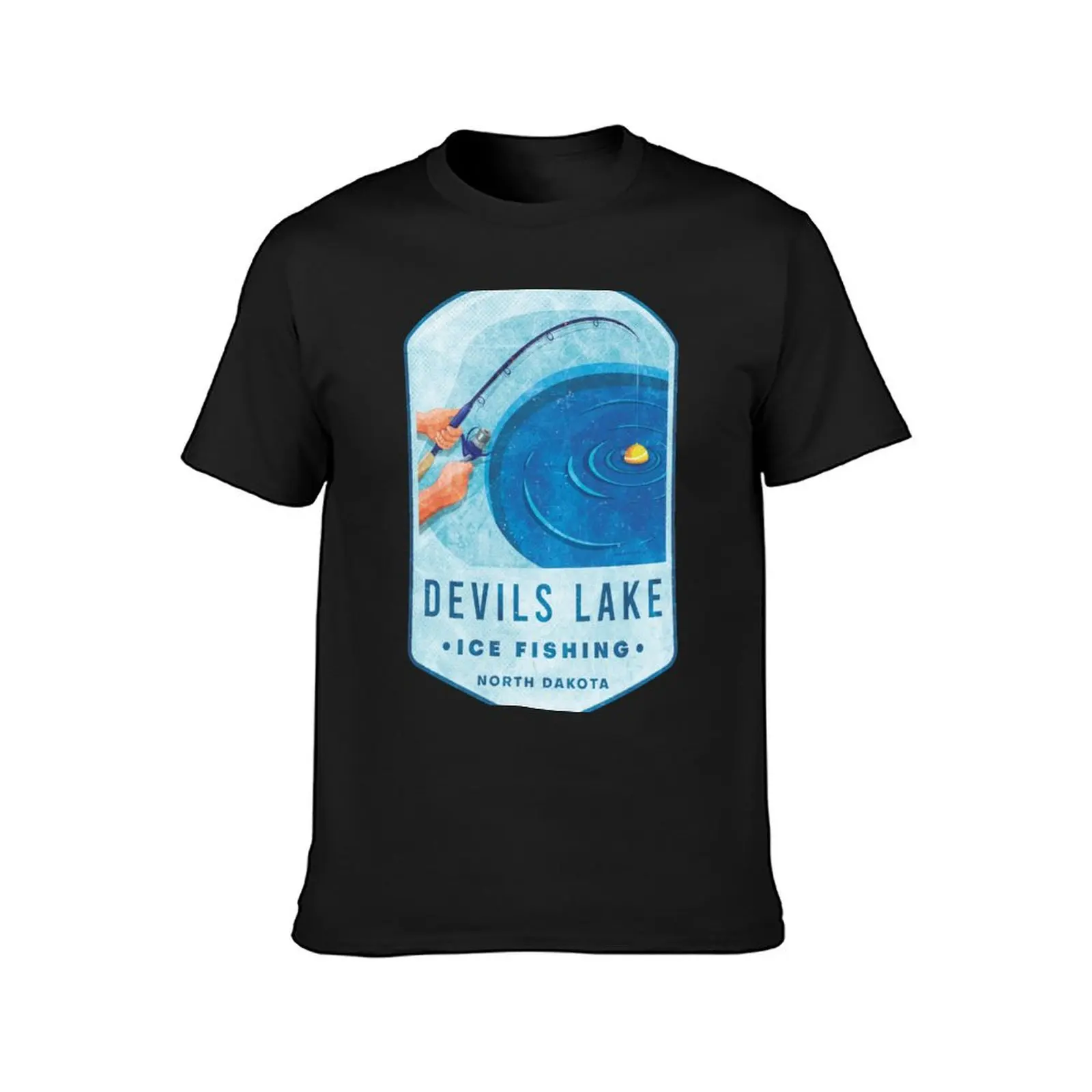 Devils Lake Ice Fishing North Dakota T-Shirt funnys Blouse sublime anime Short sleeve tee men