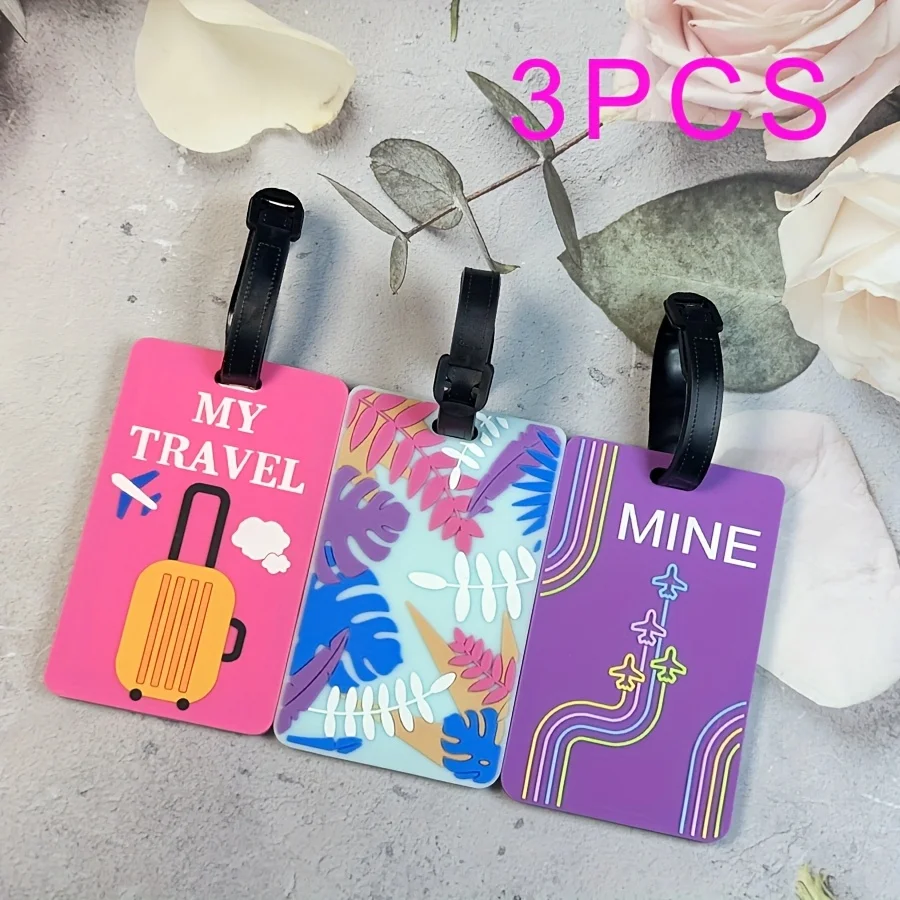 3pcs  Luggage Tag Pink Series Party Gifts for Girls and Boys Design Luggage Accessories Easy to Identify Luggage Backpack Tags