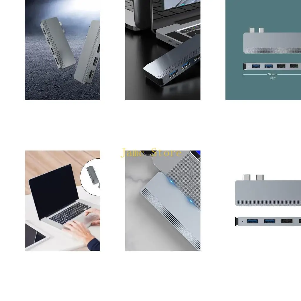 

LX0B Rocketek Dual Type C Hub Адаптер — USB 2.0 Док-станция для MacBoo