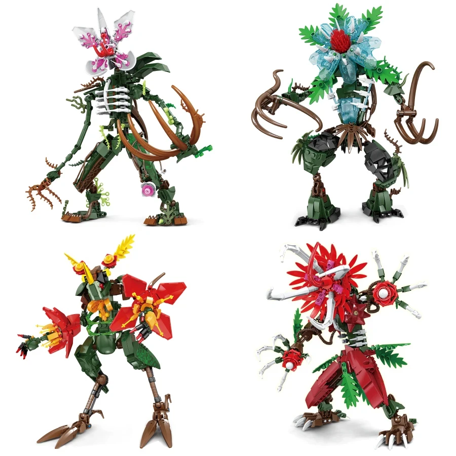 New Orchid Monster Flower Bogey Freak Character Roles Figure Building Blocks Kit for Movie Bricks Model Kids Halloween Toy Gift