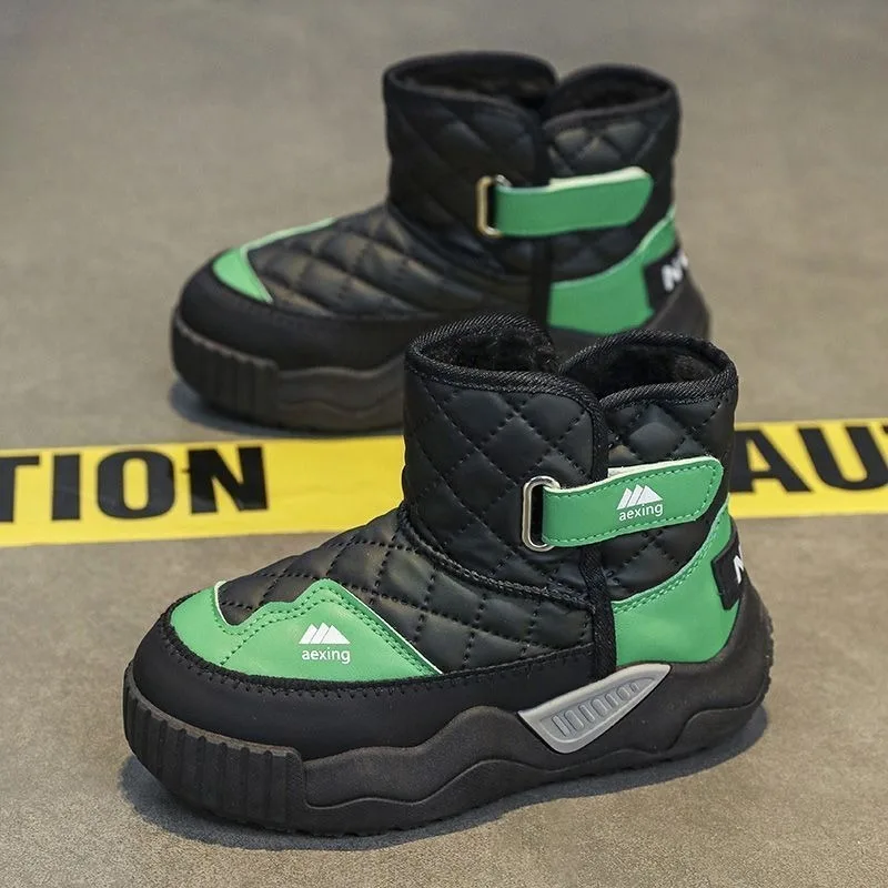 الأولاد الشتاء الثلوج الأحذية سميكة صوف مبطن أحذية دافئة للأطفال الكبار عدم الانزلاق في الهواء الطلق الأحذية 2026 وصول جديد #5