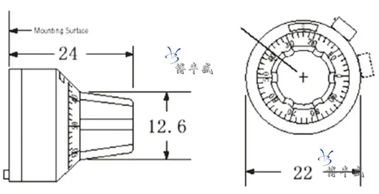 10Pcs 3590S matching precision scale knob (with switch lock) hat 6.35MM metal knob