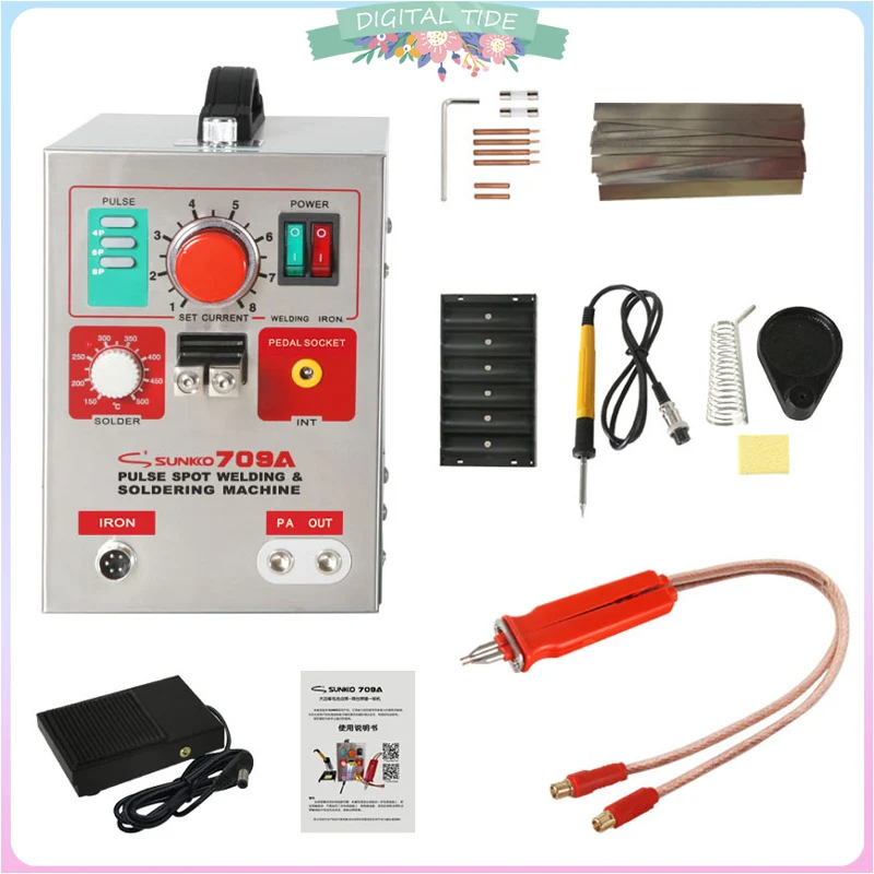 SUNKKO 709A Spot Welder 1.9KW Pulse Spot Welding Machine For Lithium Battery Pack Welding Machine With Remote Soldering Pen